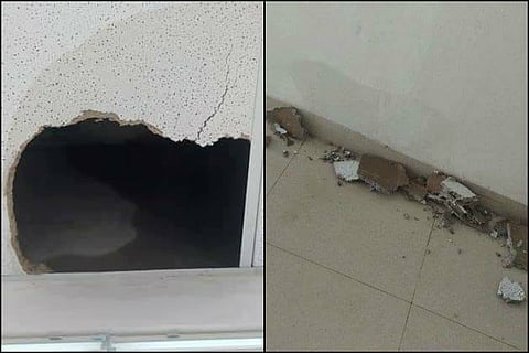 Roof leaks yet again at Andhra's Velagapudi secretariat as rain lashes Amaravati