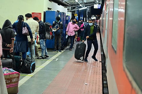 Passengers Arriving at Thiruvananthapuram Central Railway Station, Kerala