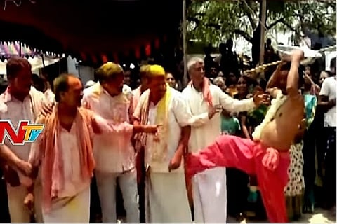 Video: This Andhra village lines up every year, to get kicked by a 'baba'