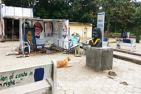 A bust of Rohith Vemula in University of Hyderabad