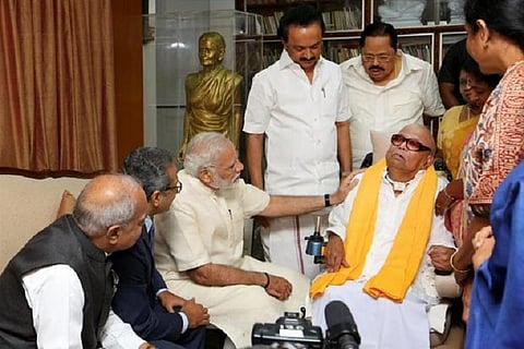 'We have lost a deep-rooted mass leader': PM Modi condoles Karunanidhi