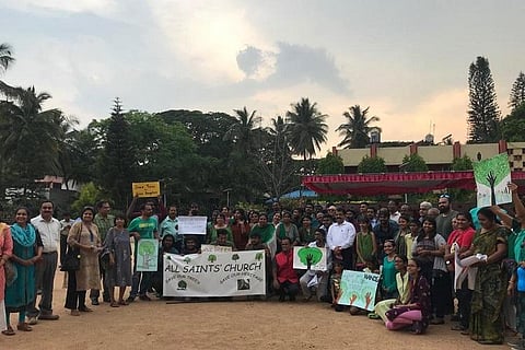 Protest against Bengaluru metro authority over move to build on All Saints Church land