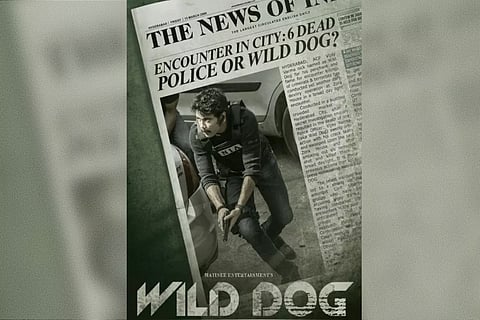 Actor Nagarjuna in the poster of Telugu movie 'Wild Dog'.