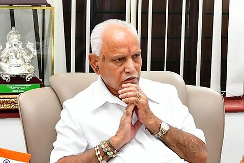Bs Yediyurappa resigns: A file image of BS Yediyurappa with his hands clasped