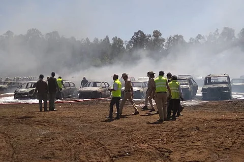 Aero India 2019: 300 cars gutted as fire breaks out in parking lot