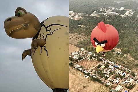 Floating on the Angry Bird or Dinosaur: Pollachi’s TN International Balloon Festival
