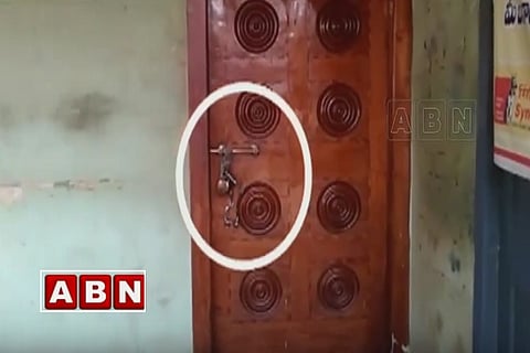 Andhra police 'handcuff' a bank in Anantapur after staff forget to lock up