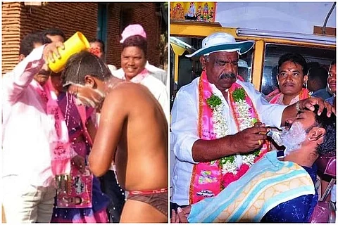 Move over cash-for-votes: TRS is here with baths-for-votes in Telangana!