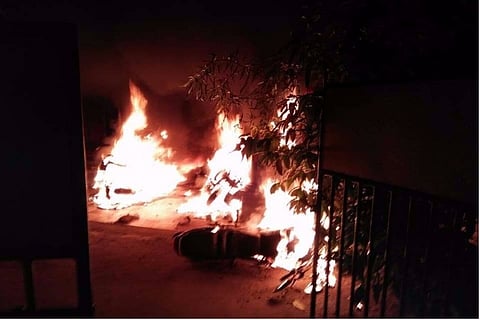 Kerala BJP Panchayat President's house set on fire, three bikes gutted