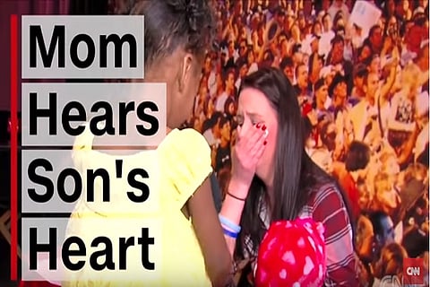 Touching video of a mother hearing her deceased son's heartbeat in a four-year-old