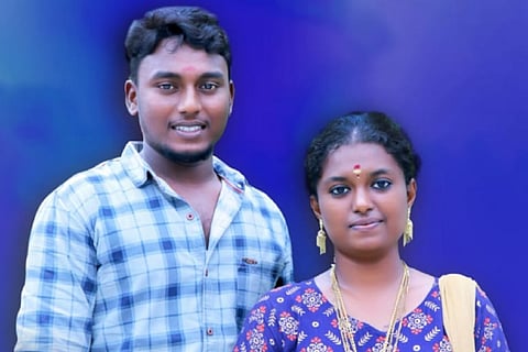 Picture of soon to be married couple, Socialism and  Mamta Banerjee in Salem district of Tamil Nadu.