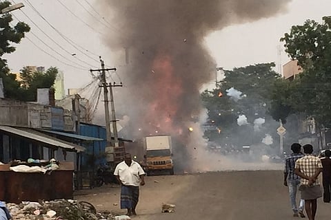 Nine people die in accident in firecracker godown in Sivakasi