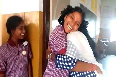 Hugs or high five: Inspired by viral video, Telangana teacher greets students with love
