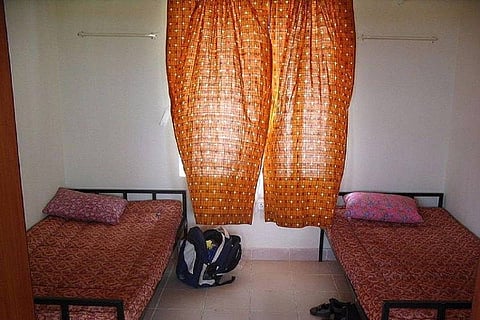 A file picture of a hostel room with two beds