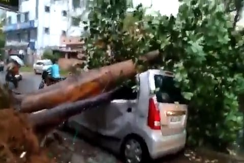 Gusty winds and rainfall in Hyderabad: Traffic snarls, power outages in many areas