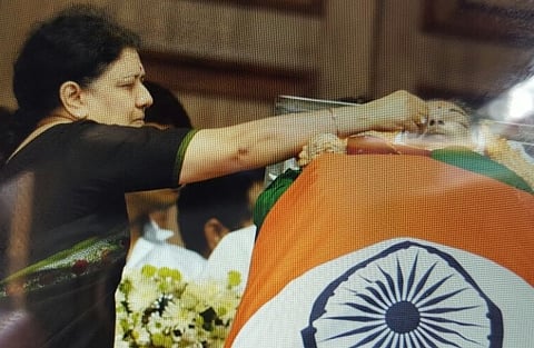 On Jayalalithaa’s final journey, it is Sasikala and her family all around her