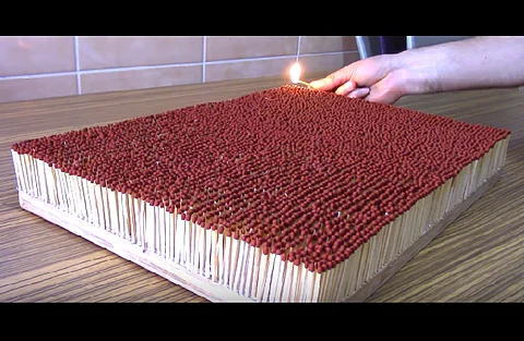 Video: This is what 6,000 matches burning in a chain reaction look like  