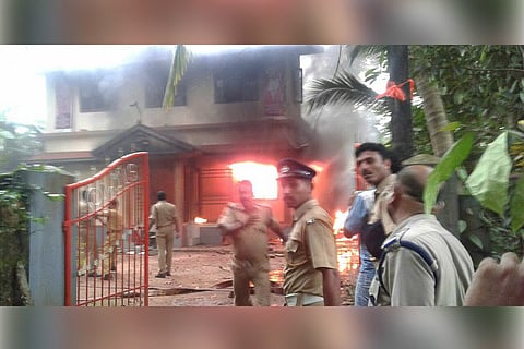 RSS office in Kannur vandalised, set ablaze