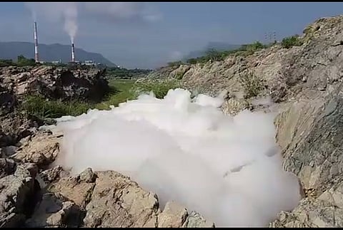 Snow-white but scary: Residents alarmed as enormous foam cloud covers stream near Mettur dam