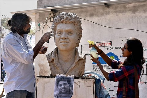 Rohith Vemula memorial at University of Hyderabad campus