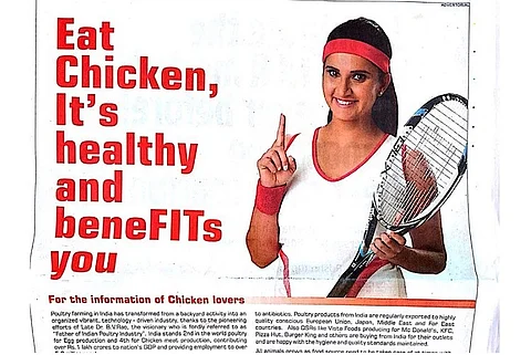 Think tank asks Sania to publicly disassociate from ‘misleading’ ad promoting chicken
