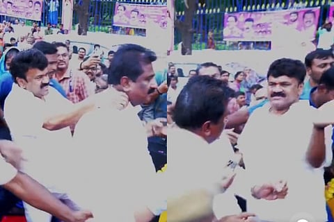 politician slaps individuals