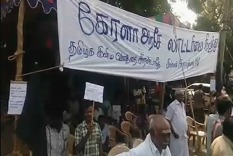 Clashes between tribal protesters and TASMAC workers at Anaikatty over prohibition
