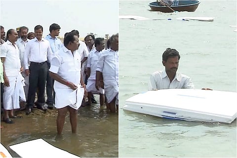 When common sense evaporates: TN minister floats tons of thermocol on dam to prevent water loss