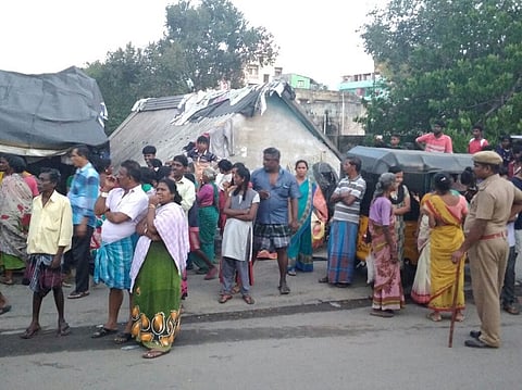 Thideer Nagar residents protest eviction from near Cooum, ask for new houses nearby