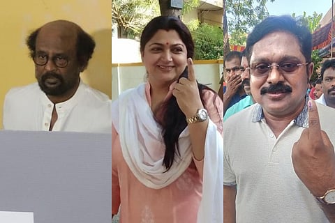 In pictures: Politicians and celebrities cast their votes in Tamil Nadu