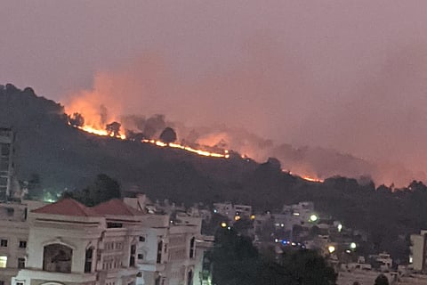 Fire breakout at Turahalli forest