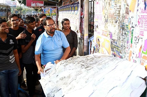 Trivandrum mayor and volunteers clean walls to reveal ‘Arteria’ paintings on city walls