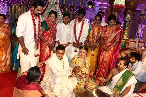In pics: Raadhika Sarathkumar’s daughter Rayane and cricketer Abhimanyu tie the knot