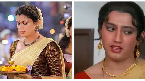 பெண் கெட்டப்பில் கோயிலுக்கு வரும் ஆண்கள்