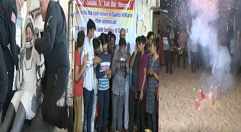 സുനിത വില്യംസിൻ്റെ മടങ്ങിവരവ്; ഇന്ത്യയിലും ആഘോഷം, ജന്മനാടായ ജുലാസൻ ഗ്രാമത്തിൽ പടക്കം പൊട്ടിച്ച് ആഘോഷിച്ചു