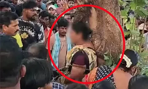 മീൻ മോഷണം ആരോപിച്ച് ദലിത് സ്ത്രീയെ മരത്തിൽ കെട്ടിയിട്ട് മർദിച്ചു; നാലുപേർ അറസ്റ്റിൽ