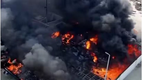 Fire breaks out