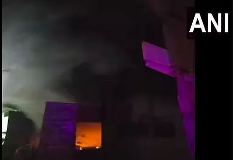 Fire breaks out