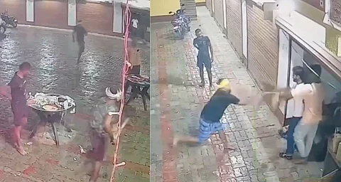സാവൻ മാസത്തിൽ കഫേക്ക് മുന്നിലിരുന്ന് ചിക്കൻ കഴിച്ചു, തടഞ്ഞ കട ഉടമയെയും ജീവനക്കാരെയും തല്ലിച്ചതച്ചു; പ്രതികൾക്കായി തിരച്ചിൽ