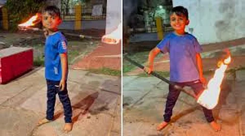 stick lit on fire