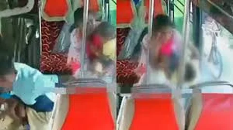 Baby falls from bus