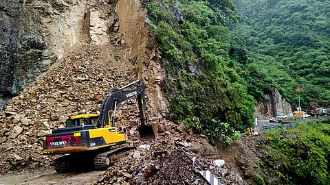 Bulldozer falls