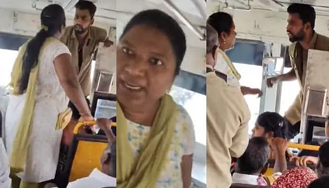 woman beats bus driver