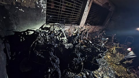 Fire breaks out