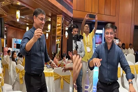 Prime Minister's Economic Advisor Sanjeev Sanyal dancing
