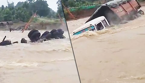 truck being swept away