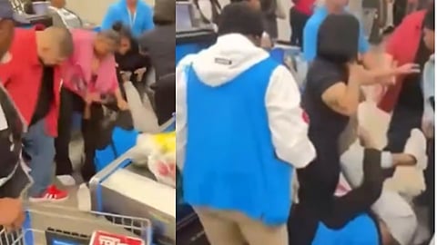 women brutally beating an employee