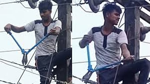 Young man cuts off all electricity