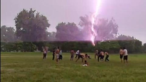 lightning strike in college campus