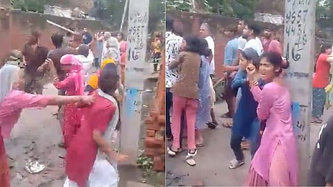 Villagers fight